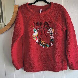 Xhileration Red Fleece Christmas Pullover. Christmas go to for Bling and Warmth.